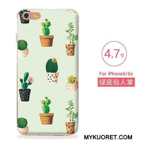 Kuori iPhone 6/6s Pehmeä Neste Sininen Kukkia, Kotelo iPhone 6/6s Kohokuviointi Puhelimen Kuoret Taide