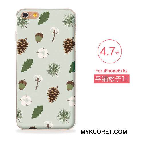 Kuori iPhone 6/6s Pehmeä Neste Sininen Kukkia, Kotelo iPhone 6/6s Kohokuviointi Puhelimen Kuoret Taide