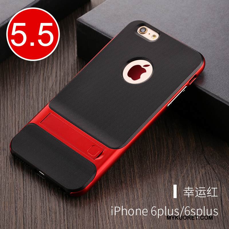 Kuori iPhone 6/6s Plus Laukut Murtumaton Läpinäkyvä, Kotelo iPhone 6/6s Plus Suojaus Punainen Pesty Suede