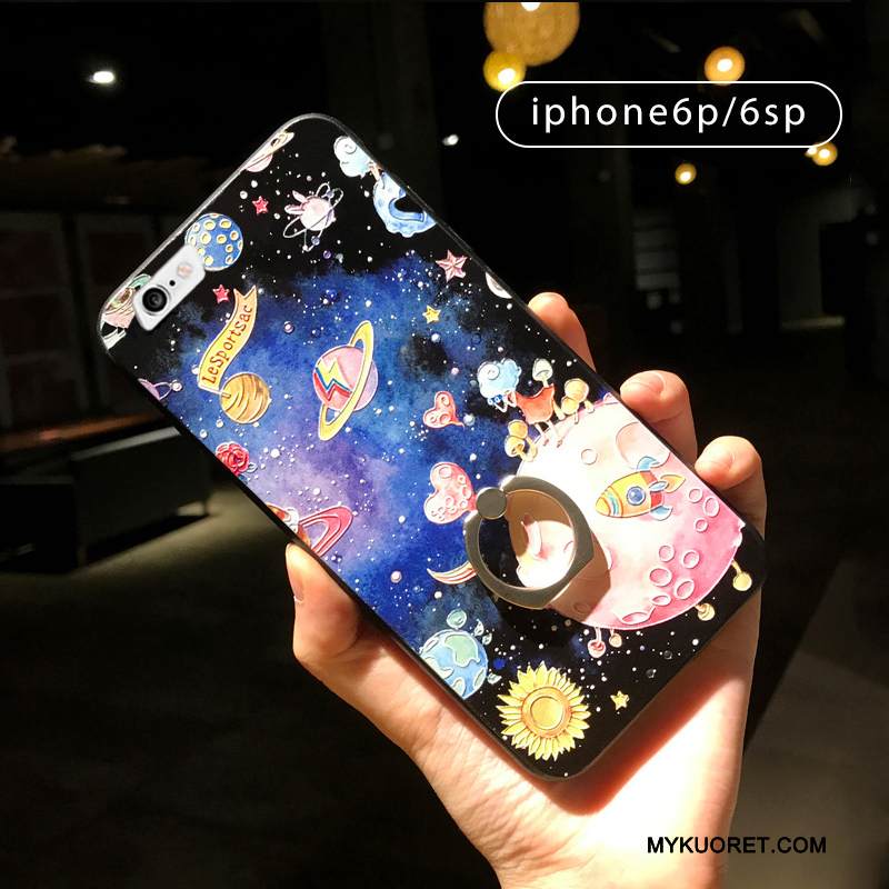 Kuori iPhone 6/6s Plus Laukut Musta Ripustettavat Koristeet, Kotelo iPhone 6/6s Plus Kohokuviointi Persoonallisuus Puhelimen Kuoret