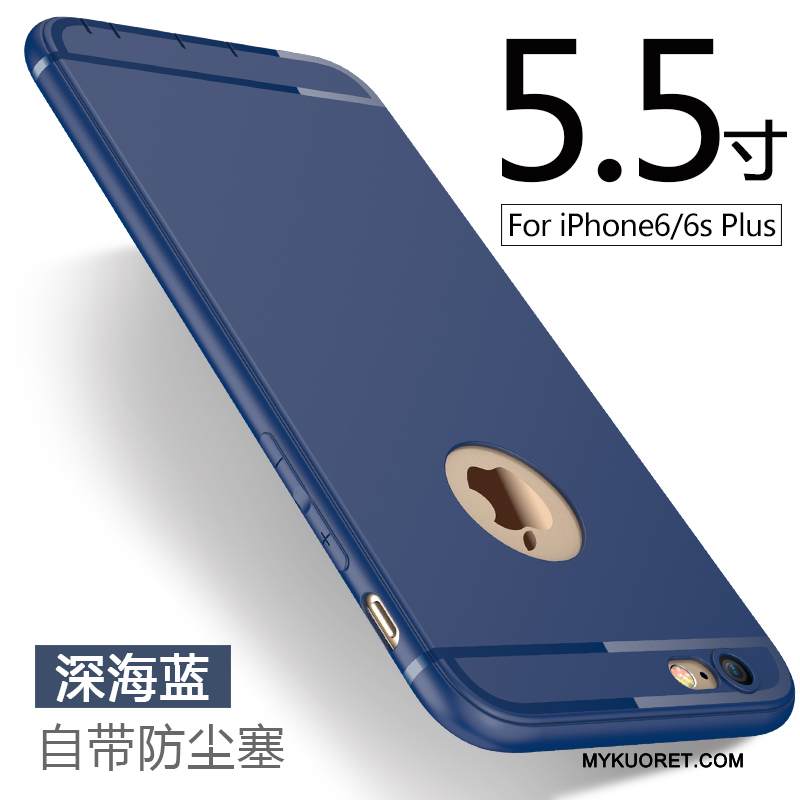 Kuori iPhone 6/6s Plus Laukut Puhelimen Kuoret Sininen, Kotelo iPhone 6/6s Plus Pehmeä Neste Pesty Suede