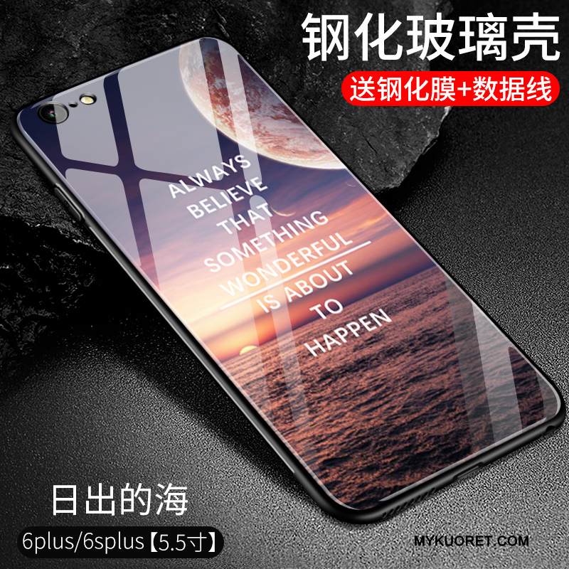 Kuori iPhone 6/6s Plus Laukut Puhelimen Kuoret Trendi, Kotelo iPhone 6/6s Plus Pehmeä Neste Murtumaton Lasi