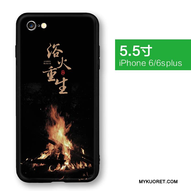 Kuori iPhone 6/6s Plus Laukut Ultra Musta, Kotelo iPhone 6/6s Plus Luova Puhelimen Kuoret Pesty Suede