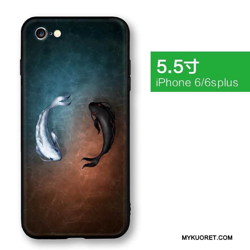 Kuori iPhone 6/6s Plus Laukut Ultra Musta, Kotelo iPhone 6/6s Plus Luova Puhelimen Kuoret Pesty Suede