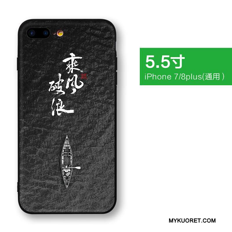 Kuori iPhone 6/6s Plus Laukut Ultra Musta, Kotelo iPhone 6/6s Plus Luova Puhelimen Kuoret Pesty Suede