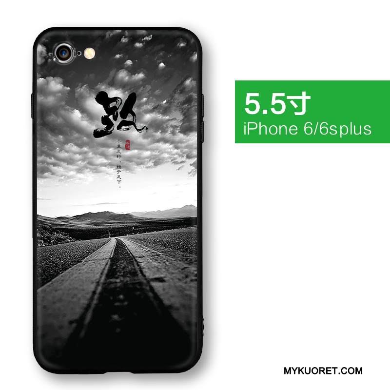 Kuori iPhone 6/6s Plus Laukut Ultra Musta, Kotelo iPhone 6/6s Plus Luova Puhelimen Kuoret Pesty Suede