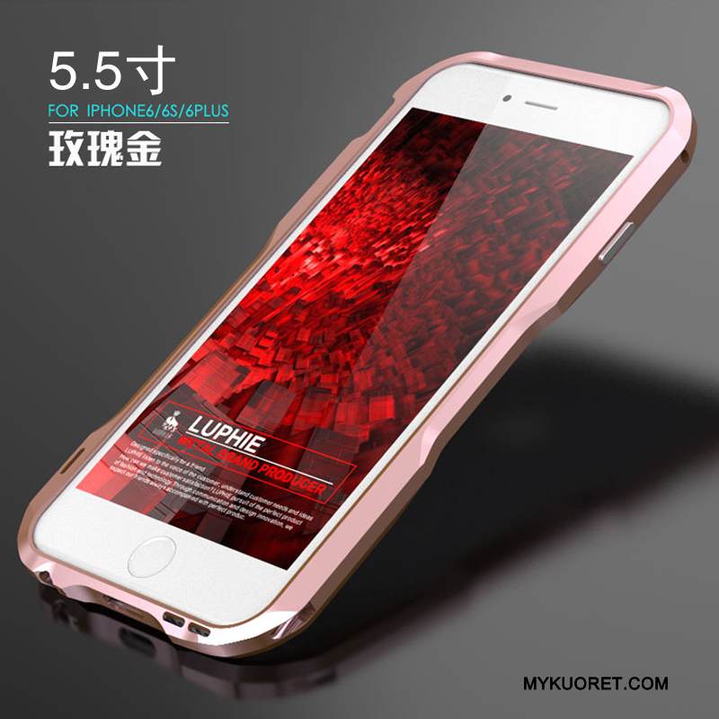 Kuori iPhone 6/6s Plus Luova Kulta Kehys, Kotelo iPhone 6/6s Plus Metalli Murtumaton Trendi