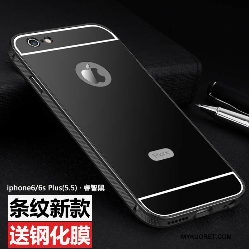 Kuori iPhone 6/6s Plus Metalli Kehys Kulta, Kotelo iPhone 6/6s Plus Suojaus Murtumaton Puhelimen Kuoret