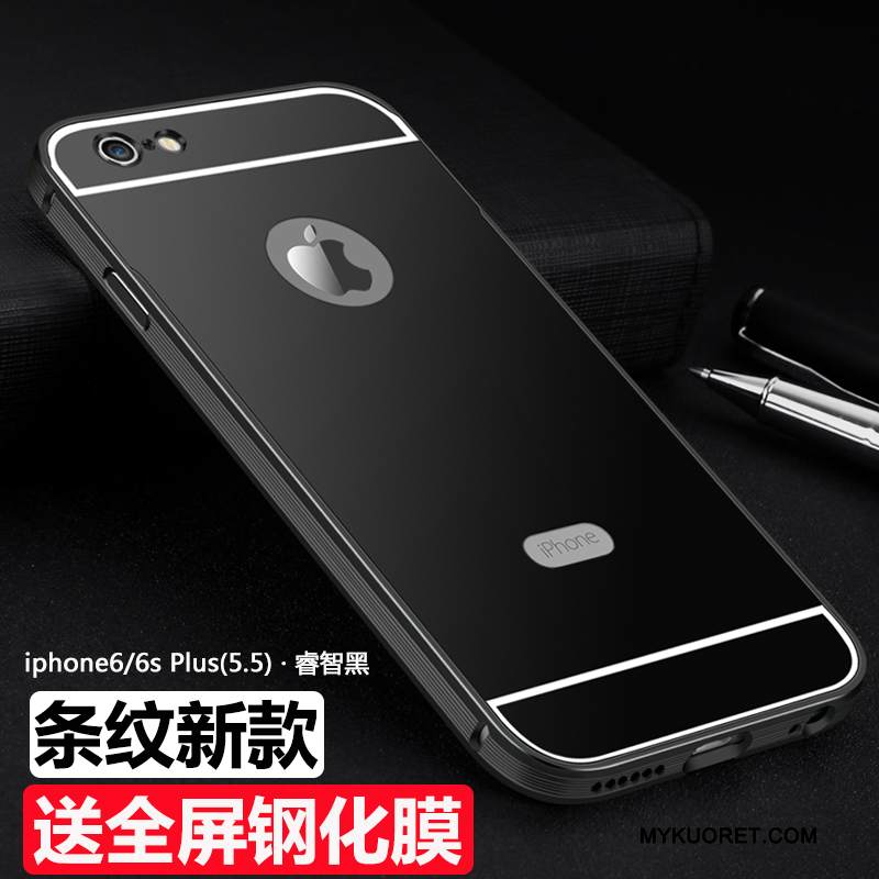 Kuori iPhone 6/6s Plus Metalli Kehys Kulta, Kotelo iPhone 6/6s Plus Suojaus Murtumaton Puhelimen Kuoret