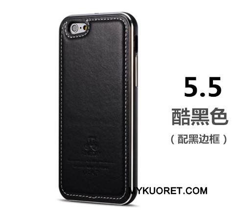 Kuori iPhone 6/6s Plus Metalli Liiketoiminta Puhelimen Kuoret, Kotelo iPhone 6/6s Plus Nahka Musta