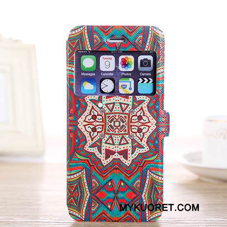 Kuori iPhone 6/6s Plus Nahka Avaa Ikkuna Vihreä, Kotelo iPhone 6/6s Plus Kuoret Ihana