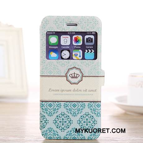 Kuori iPhone 6/6s Plus Nahka Avaa Ikkuna Vihreä, Kotelo iPhone 6/6s Plus Kuoret Ihana