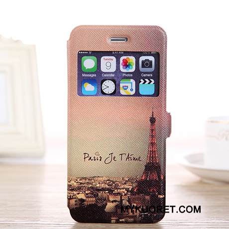 Kuori iPhone 6/6s Plus Nahka Avaa Ikkuna Vihreä, Kotelo iPhone 6/6s Plus Kuoret Ihana