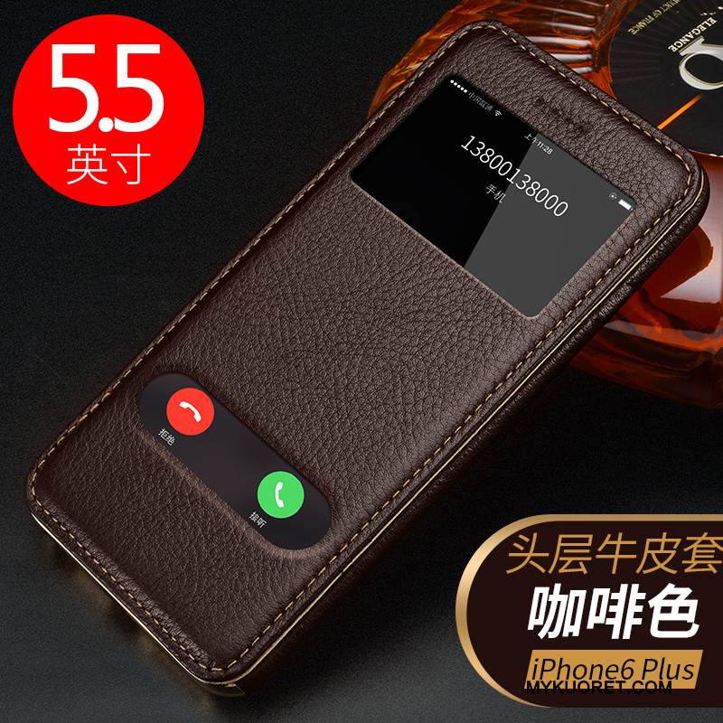 Kuori iPhone 6/6s Plus Nahka Lehmä Puhelimen Kuoret, Kotelo iPhone 6/6s Plus Kuoret