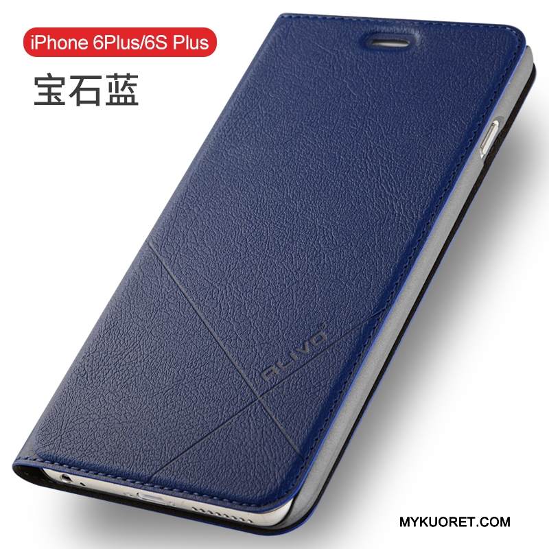 Kuori iPhone 6/6s Plus Nahka Murtumaton Musta, Kotelo iPhone 6/6s Plus Kuoret Kova Puhelimen Kuoret