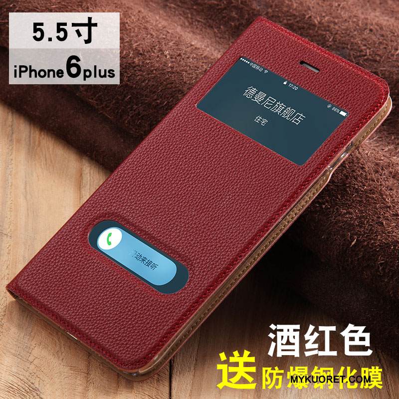 Kuori iPhone 6/6s Plus Nahka Puhelimen Kuoret Liiketoiminta, Kotelo iPhone 6/6s Plus Suojaus