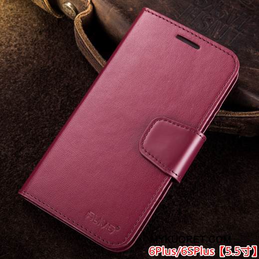 Kuori iPhone 6/6s Plus Nahka Puhelimen Kuoret Viini Punainen, Kotelo iPhone 6/6s Plus Luova