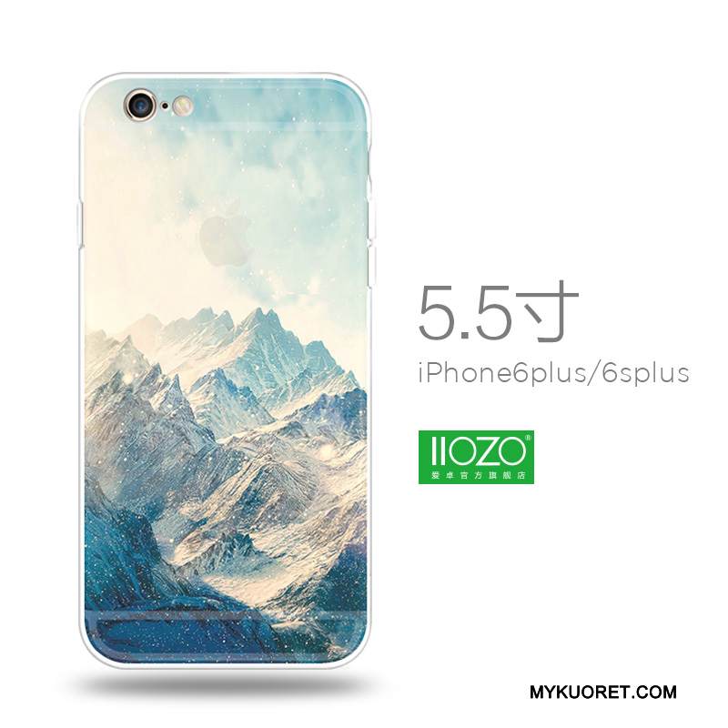 Kuori iPhone 6/6s Plus Pehmeä Neste Kiinalainen Tyyli Vaaleansininen, Kotelo iPhone 6/6s Plus Silikoni Murtumaton Trendi