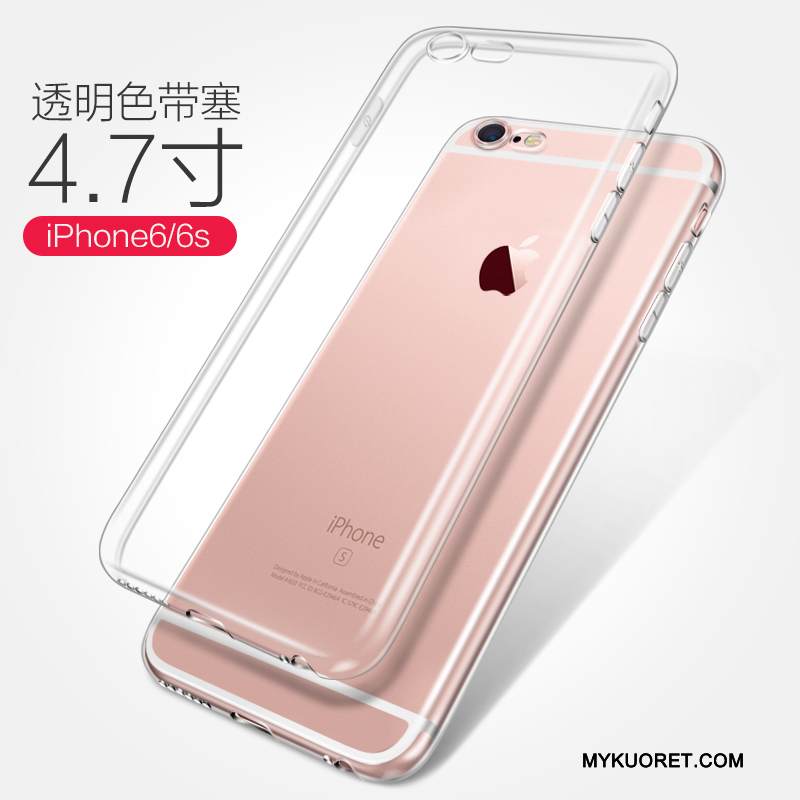Kuori iPhone 6/6s Plus Pehmeä Neste Murtumaton Läpinäkyvä, Kotelo iPhone 6/6s Plus Silikoni Puhelimen Kuoret Valkoinen