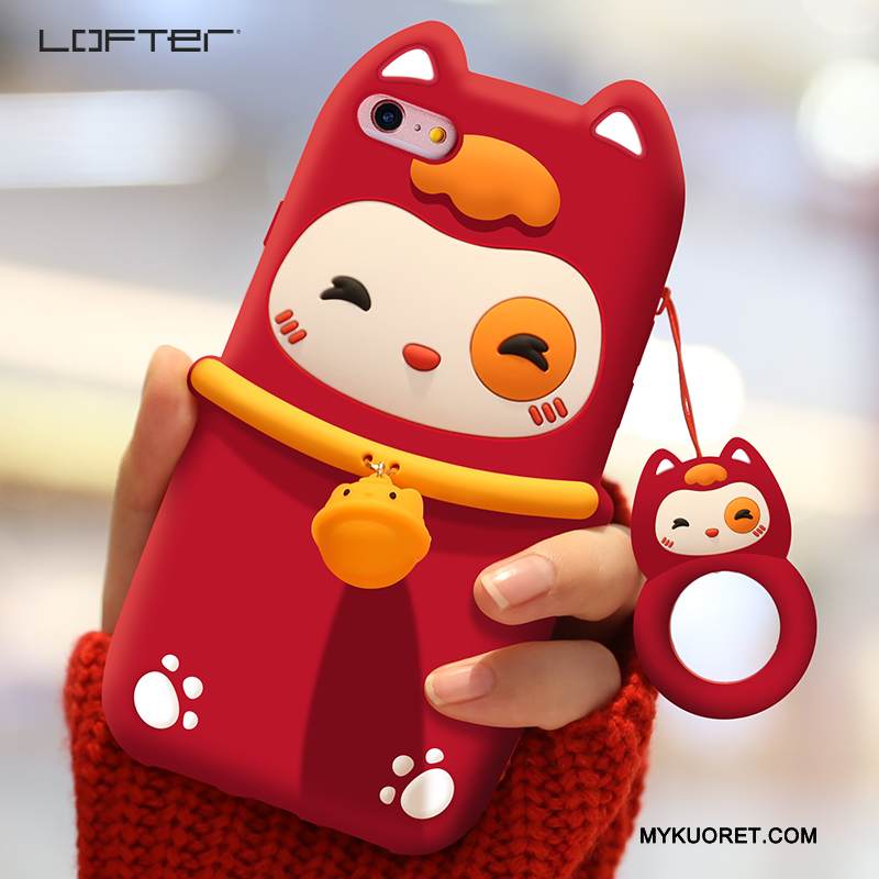 Kuori iPhone 6/6s Plus Pehmeä Neste Puhelimen Kuoret Ihana, Kotelo iPhone 6/6s Plus Sarjakuva Kissa Rikkaus