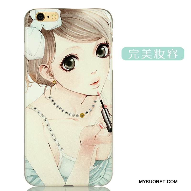 Kuori iPhone 6/6s Plus Sarjakuva Kova Vihreä, Kotelo iPhone 6/6s Plus Strassi Vaalean Ihana