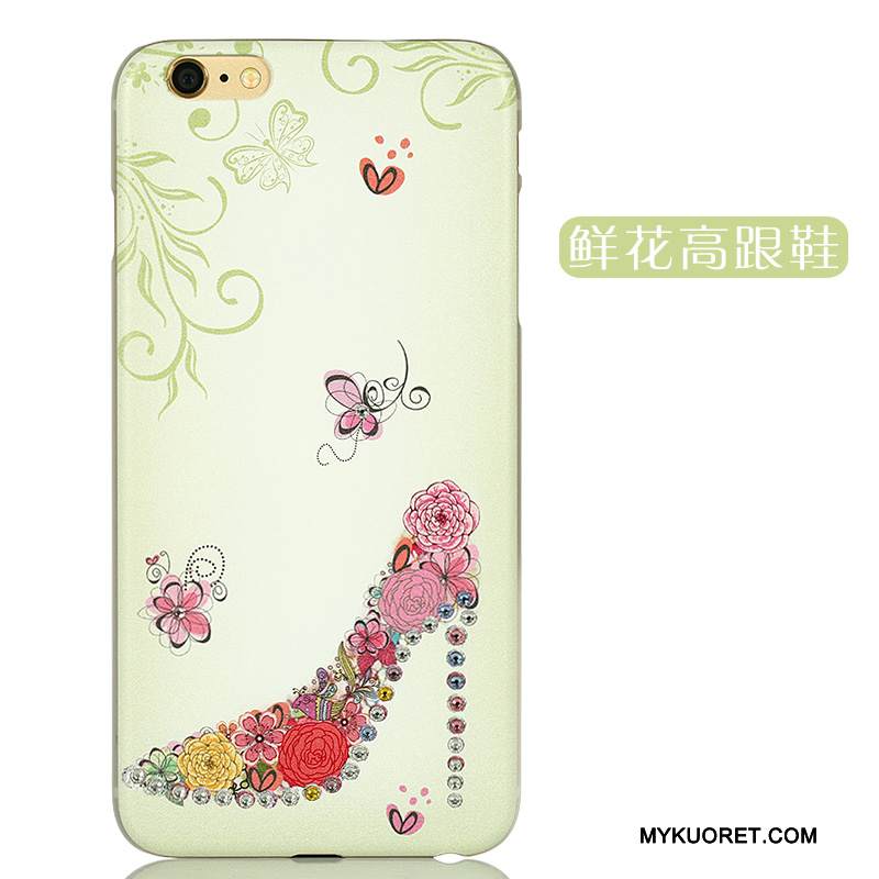 Kuori iPhone 6/6s Plus Sarjakuva Kova Vihreä, Kotelo iPhone 6/6s Plus Strassi Vaalean Ihana