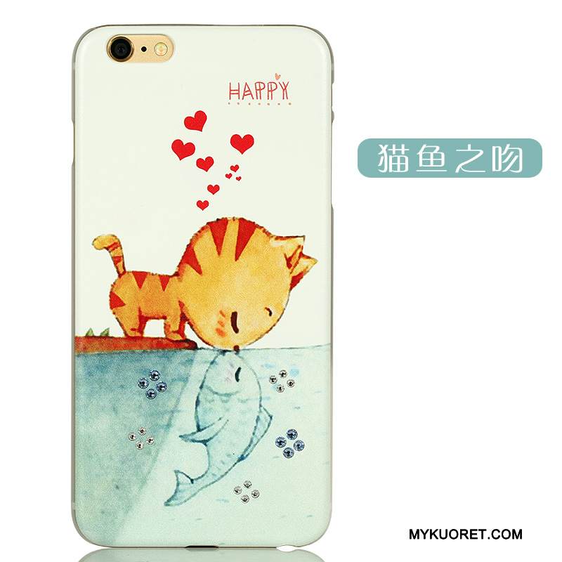 Kuori iPhone 6/6s Plus Sarjakuva Kova Vihreä, Kotelo iPhone 6/6s Plus Strassi Vaalean Ihana