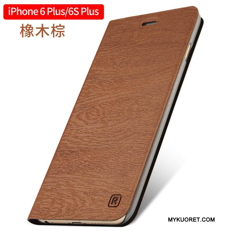 Kuori iPhone 6/6s Plus Suojaus Kulta Murtumaton, Kotelo iPhone 6/6s Plus Nahka Puhelimen Kuoret