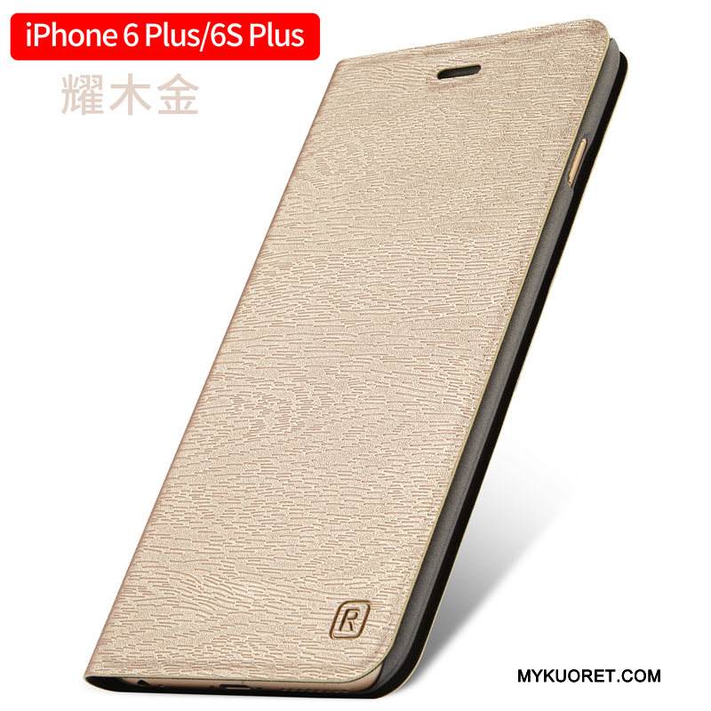 Kuori iPhone 6/6s Plus Suojaus Kulta Murtumaton, Kotelo iPhone 6/6s Plus Nahka Puhelimen Kuoret