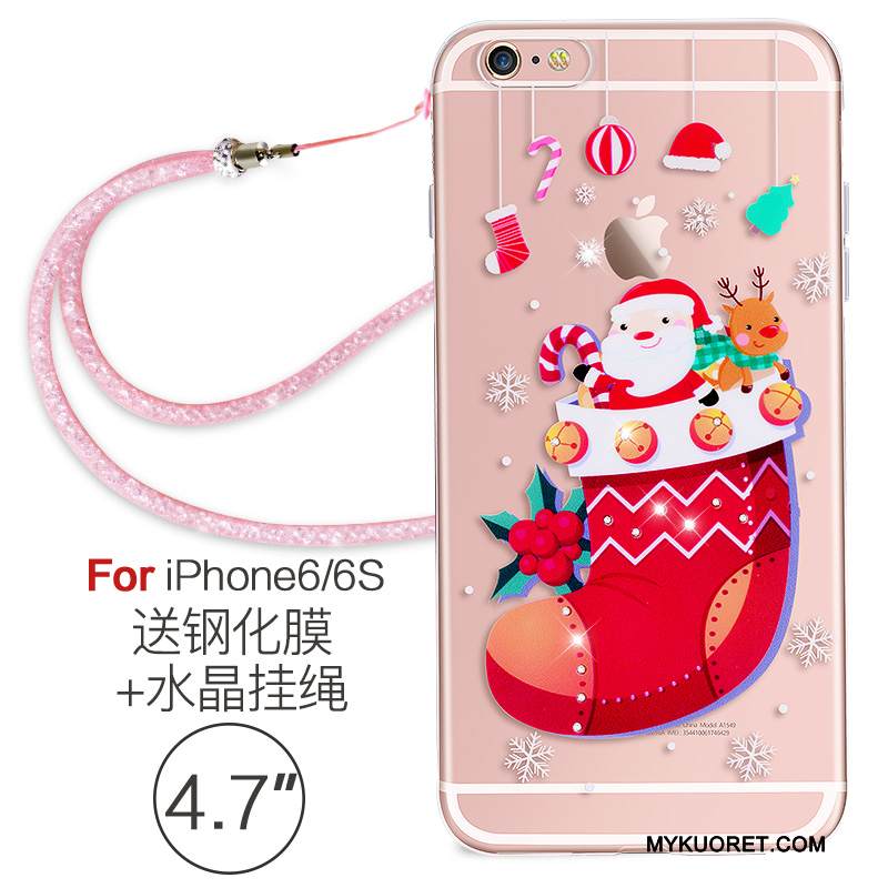 Kuori iPhone 6/6s Silikoni Ripustettavat Koristeet Jauhe, Kotelo iPhone 6/6s Pehmeä Neste Tyylikäs Puhelimen Kuoret
