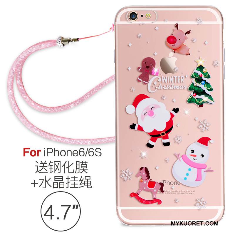 Kuori iPhone 6/6s Silikoni Ripustettavat Koristeet Jauhe, Kotelo iPhone 6/6s Pehmeä Neste Tyylikäs Puhelimen Kuoret