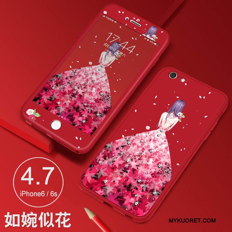 Kuori iPhone 6/6s Suojaus Musta Punainen, Kotelo iPhone 6/6s Laukut Puhelimen Kuoret Murtumaton