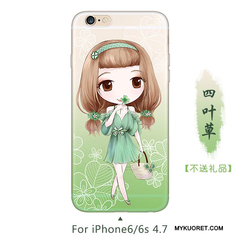 Kuori iPhone 6/6s Suojaus Puhelimen Kuoret Persoonallisuus, Kotelo iPhone 6/6s Pehmeä Neste Vihreä Trendi