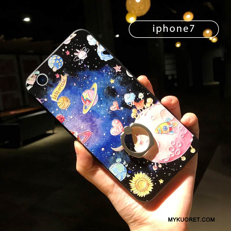 Kuori iPhone 7 Kohokuviointi Puhelimen Kuoret Trendi, Kotelo iPhone 7 Luova Rengas Persoonallisuus