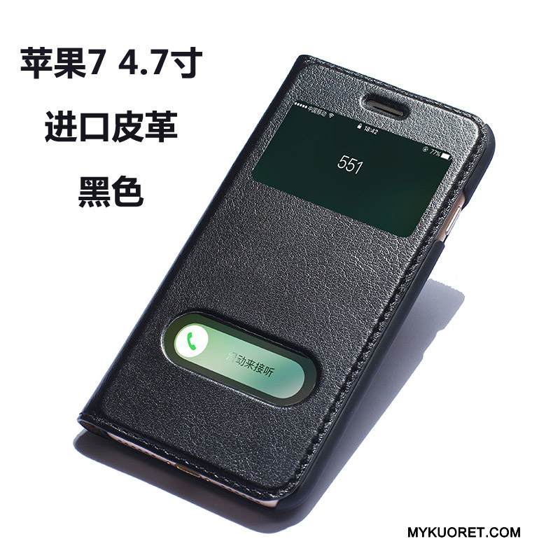 Kuori iPhone 7 Kuoret Lehmä Musta, Kotelo iPhone 7 Nahka Puhelimen Kuoret Murtumaton