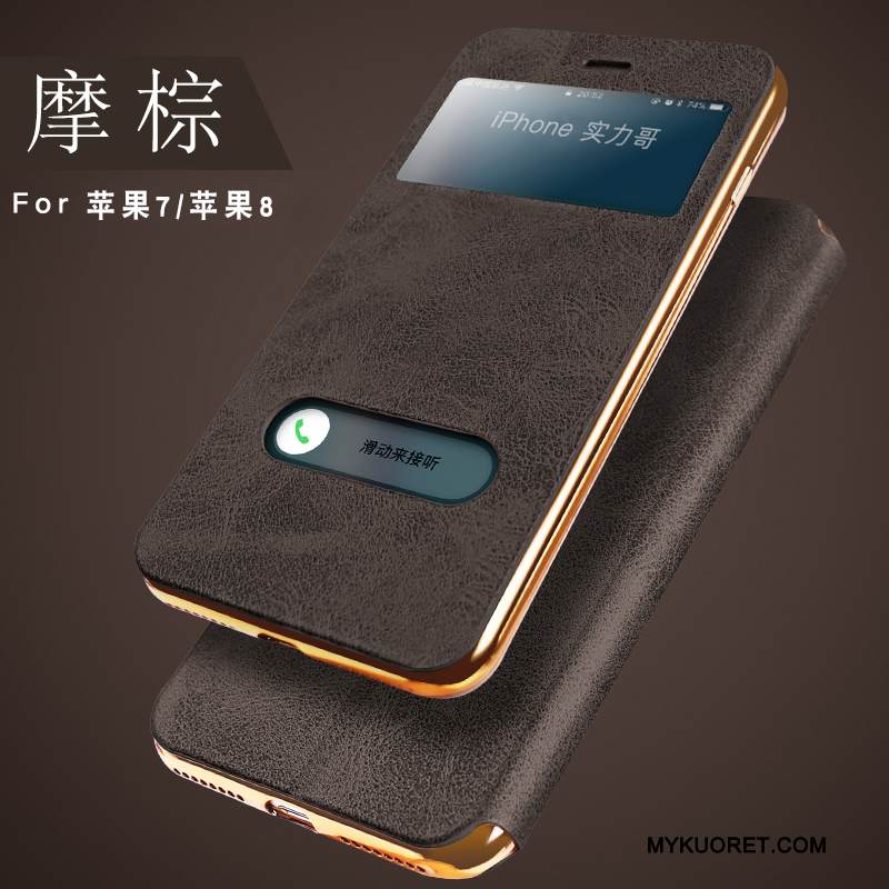 Kuori iPhone 7 Kuoret Murtumaton Vaalean, Kotelo iPhone 7 Nahka Puhelimen Kuoret