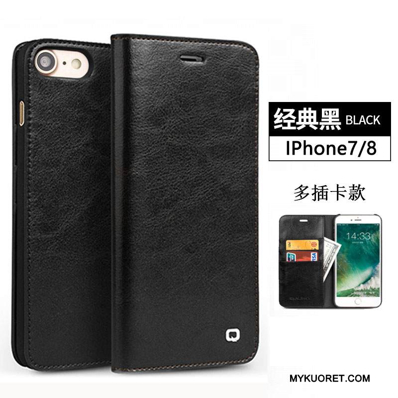 Kuori iPhone 7 Kuoret Puhelimen Kuoret Liiketoiminta, Kotelo iPhone 7 Nahka Musta