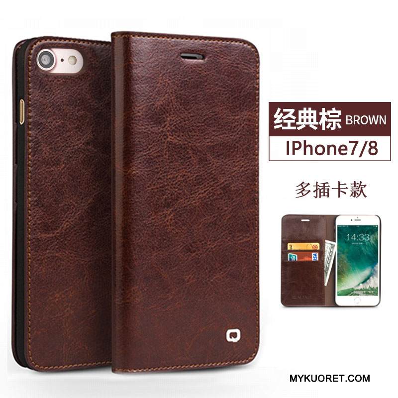 Kuori iPhone 7 Kuoret Puhelimen Kuoret Liiketoiminta, Kotelo iPhone 7 Nahka Musta