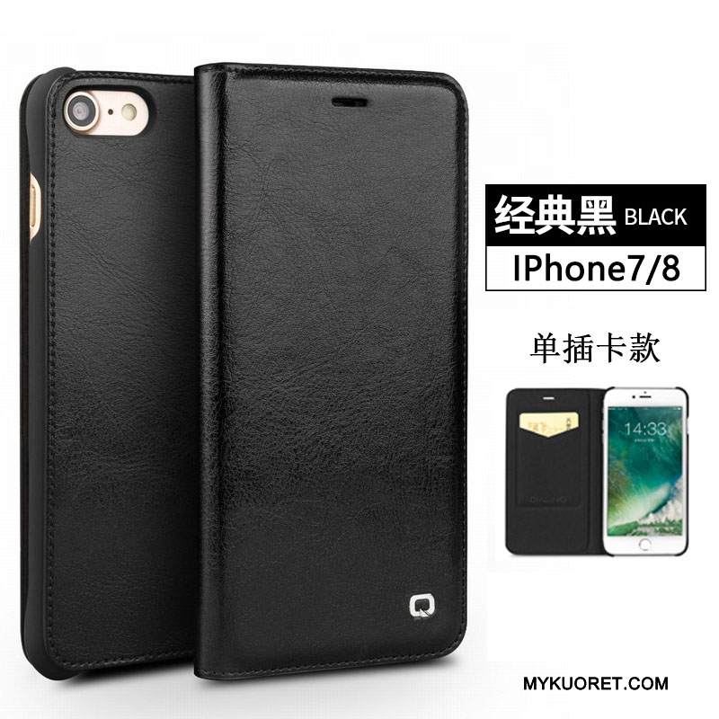 Kuori iPhone 7 Kuoret Puhelimen Kuoret Liiketoiminta, Kotelo iPhone 7 Nahka Musta