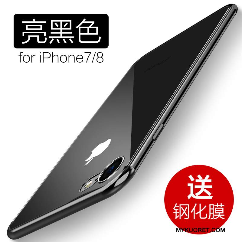 Kuori iPhone 7 Laukut Kulta Läpinäkyvä, Kotelo iPhone 7 Pehmeä Neste Puhelimen Kuoret Punainen