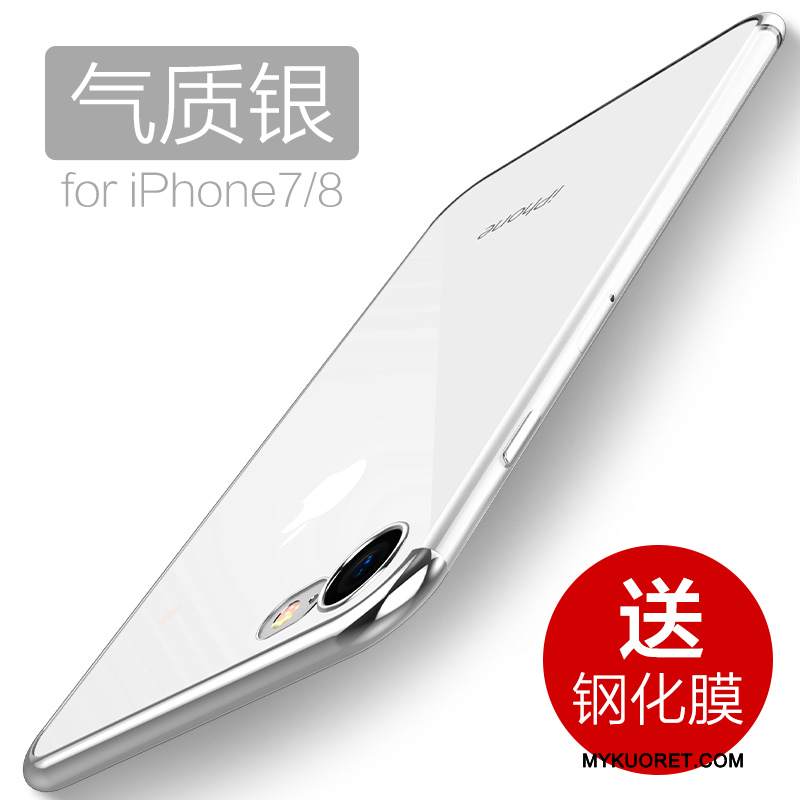 Kuori iPhone 7 Laukut Kulta Läpinäkyvä, Kotelo iPhone 7 Pehmeä Neste Puhelimen Kuoret Punainen