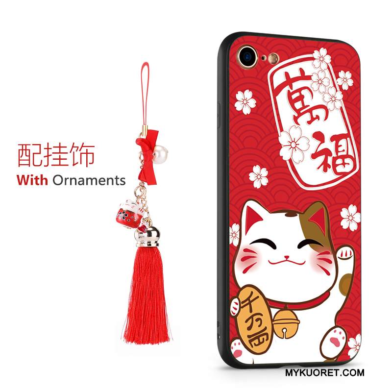 Kuori iPhone 7 Laukut Punainen Rikkaus, Kotelo iPhone 7 Silikoni Kissa Puhelimen Kuoret