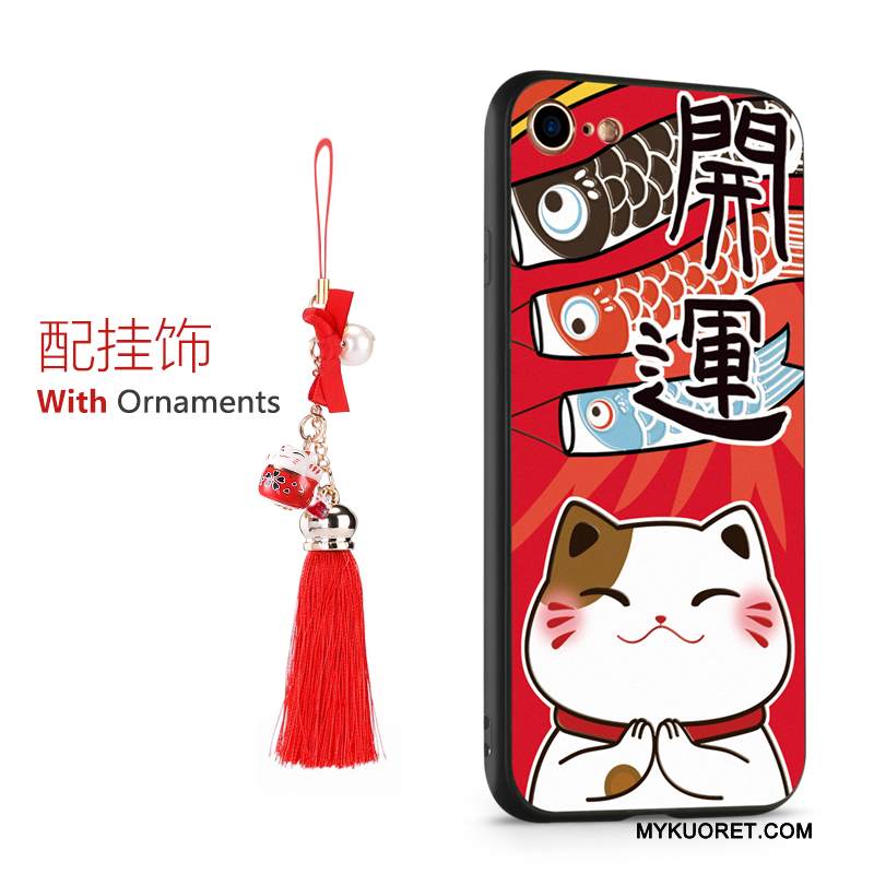 Kuori iPhone 7 Laukut Punainen Rikkaus, Kotelo iPhone 7 Silikoni Kissa Puhelimen Kuoret