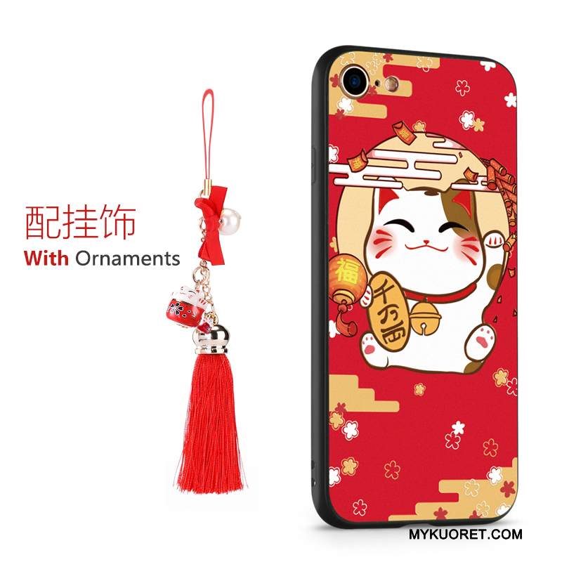 Kuori iPhone 7 Laukut Punainen Rikkaus, Kotelo iPhone 7 Silikoni Kissa Puhelimen Kuoret