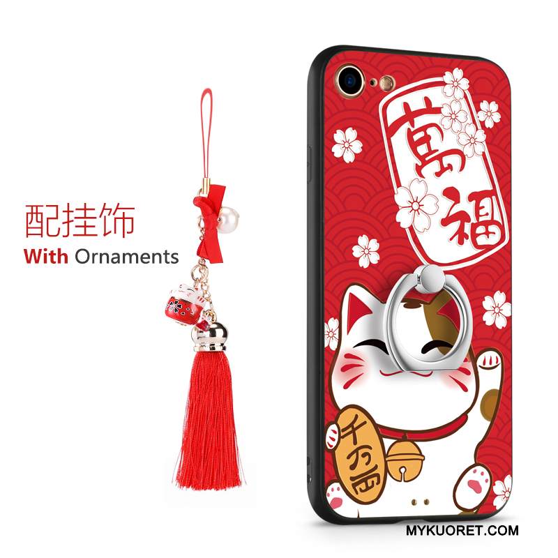 Kuori iPhone 7 Laukut Punainen Rikkaus, Kotelo iPhone 7 Silikoni Kissa Puhelimen Kuoret