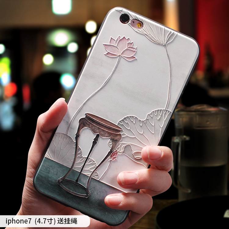 Kuori iPhone 7 Laukut Sininen Puhelimen Kuoret, Kotelo iPhone 7 Silikoni Ripustettavat Koristeet Yksinkertainen