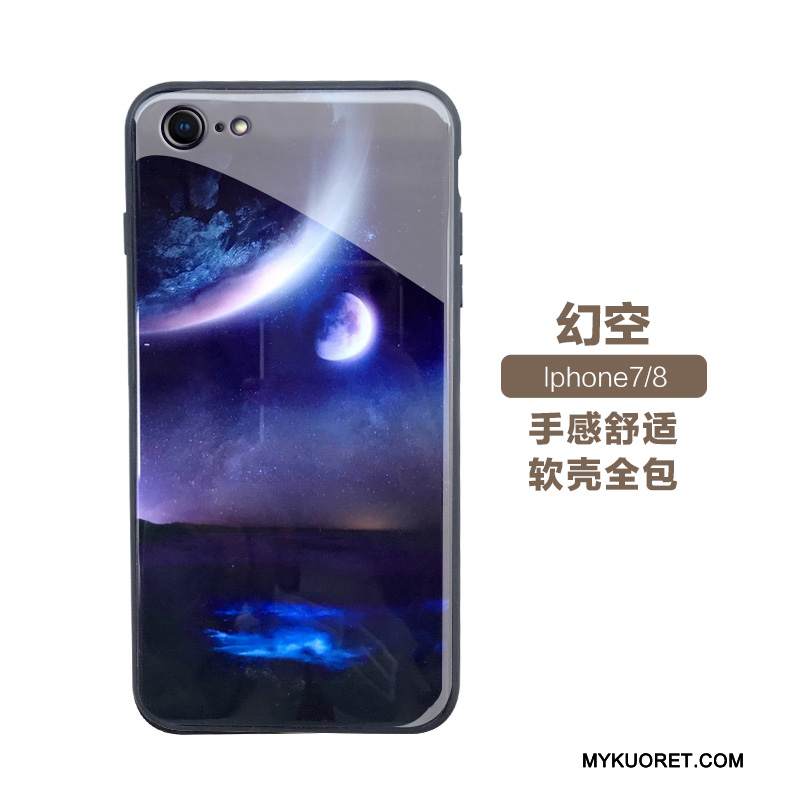 Kuori iPhone 7 Luova Murtumaton Lasi, Kotelo iPhone 7 Pehmeä Neste Trendi Peili
