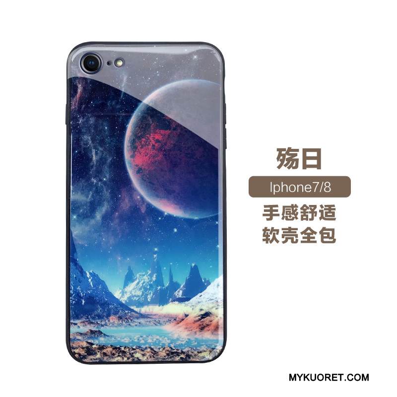 Kuori iPhone 7 Luova Murtumaton Lasi, Kotelo iPhone 7 Pehmeä Neste Trendi Peili