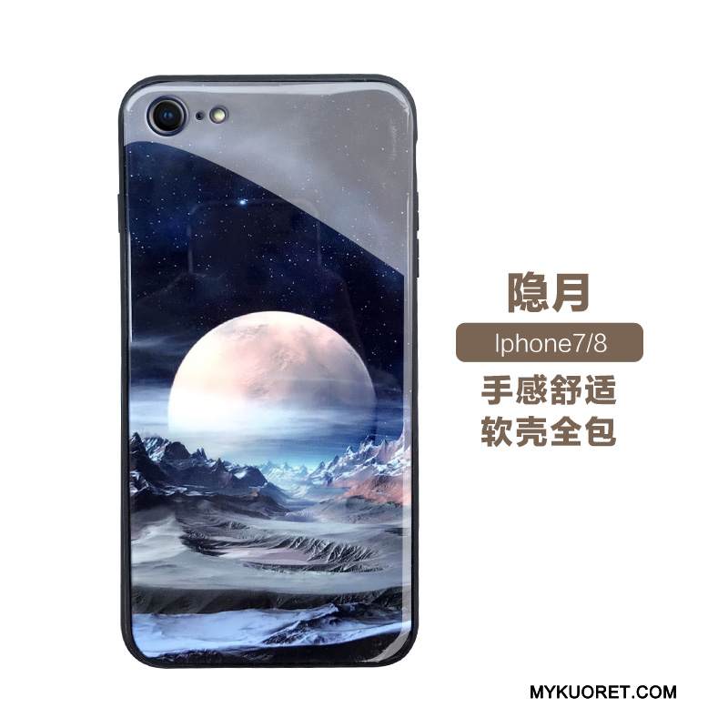 Kuori iPhone 7 Luova Murtumaton Lasi, Kotelo iPhone 7 Pehmeä Neste Trendi Peili