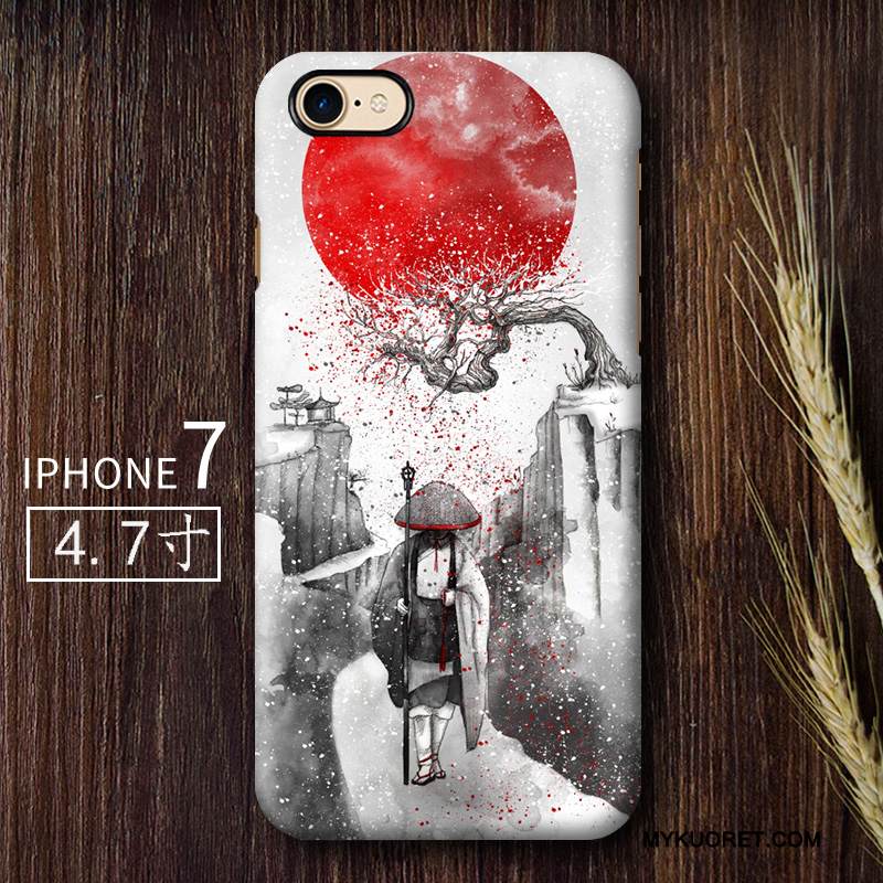 Kuori iPhone 7 Luova Pesty Suede Punainen, Kotelo iPhone 7 Puhelimen Kuoret Taide